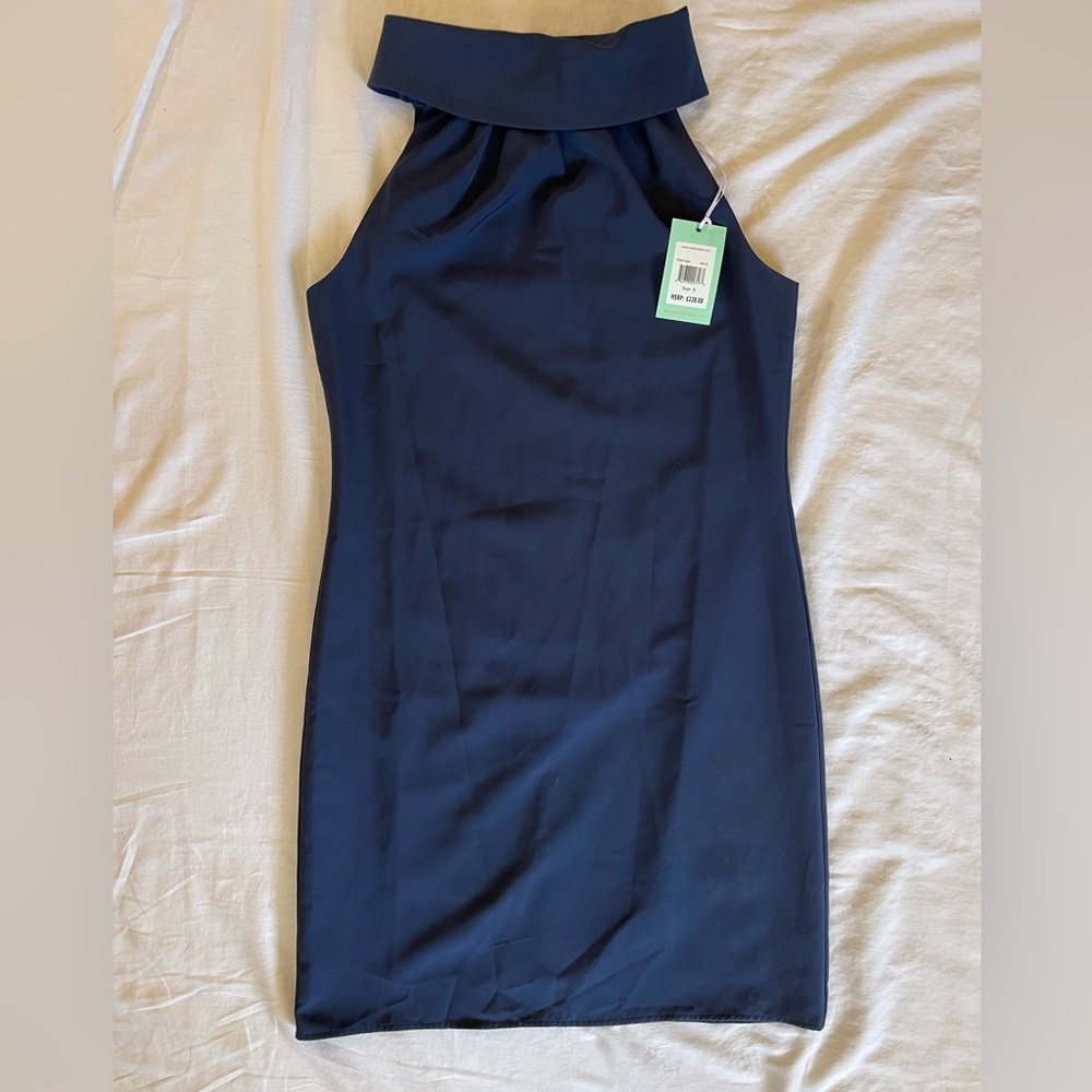 STS, Navy blue high neck dress, size S
